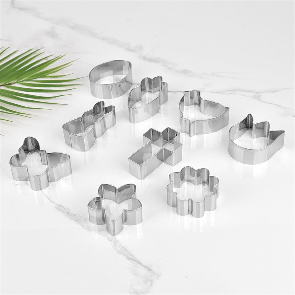9 Piece Easter Cookie Cutter Set Durable Molds Unique DIY Cookie Moulds Baking Tools Biscuit Molds for Baking and Crafts
