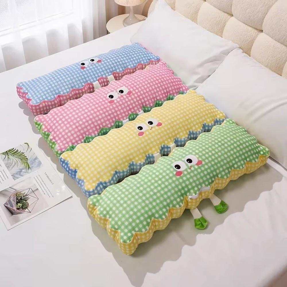 Plaid Pattern Leg Clamp Pillow Cartoon Print Side Sleeping Pillow Soft Long Body Pillow Sofa