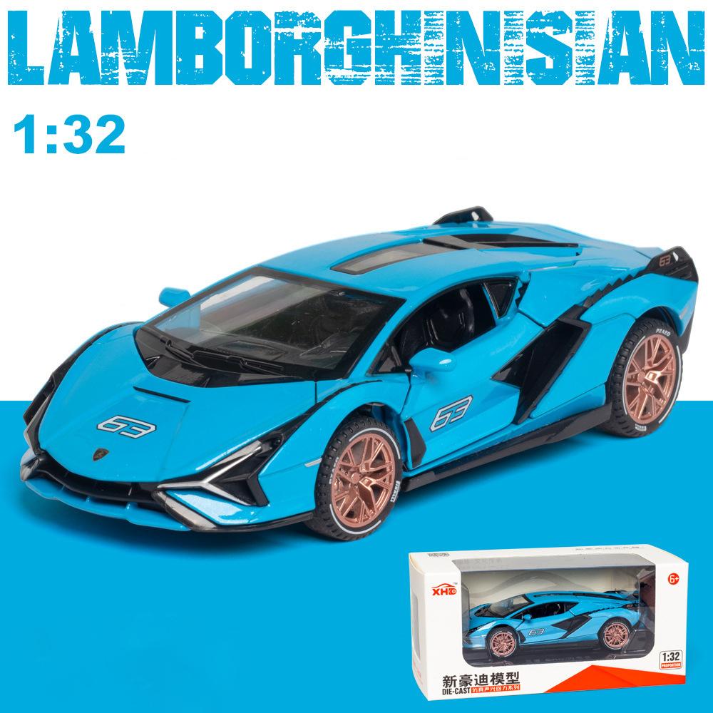 1:32-масштабная модель автомобиля Lambo Sian, игрушечный автомобиль с откидным механизмом из цинкового сплава со звуком и светом для детей, мальчиков и девочек, реплики масштабных моделей автомобилей из коллекции автомобилей