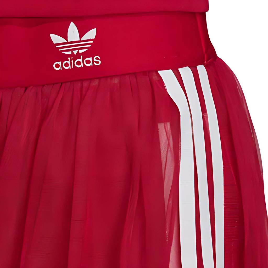 Adidas Originals Trefoil Однотонная юбка-миди Женская юбка красная DV0851