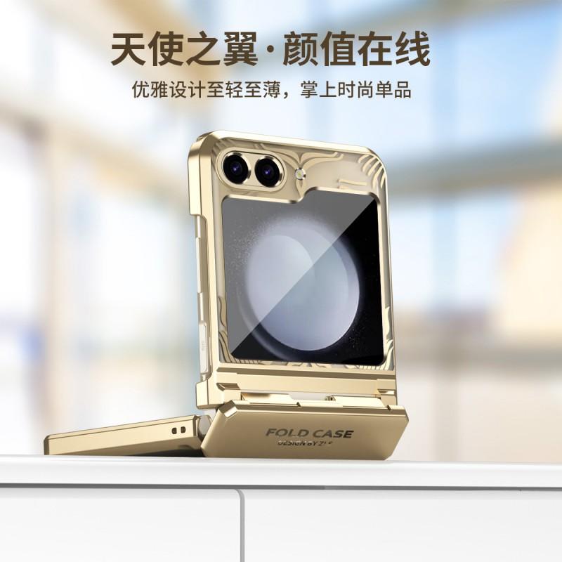 Flip 7 FE 6 Fold Phone Case Luxury Plating Clear Hinge Shockproof Cover