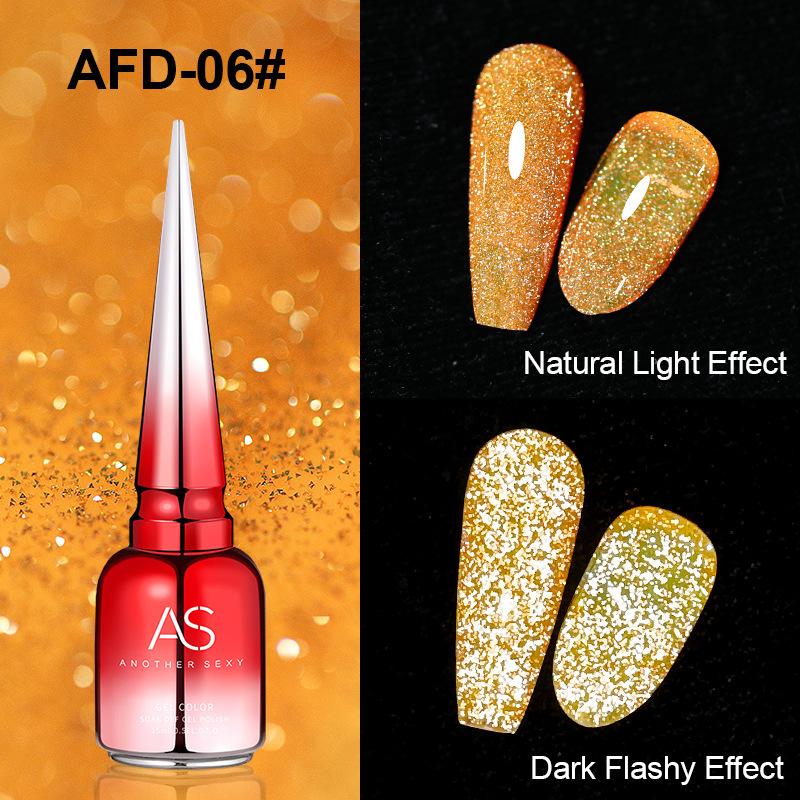 Explosive Fluorescent Broken Diamond Nail Polish Glue Colorful Reflective Bouncy Nail Polish Glue for Nail Salons Phototherapy Glue