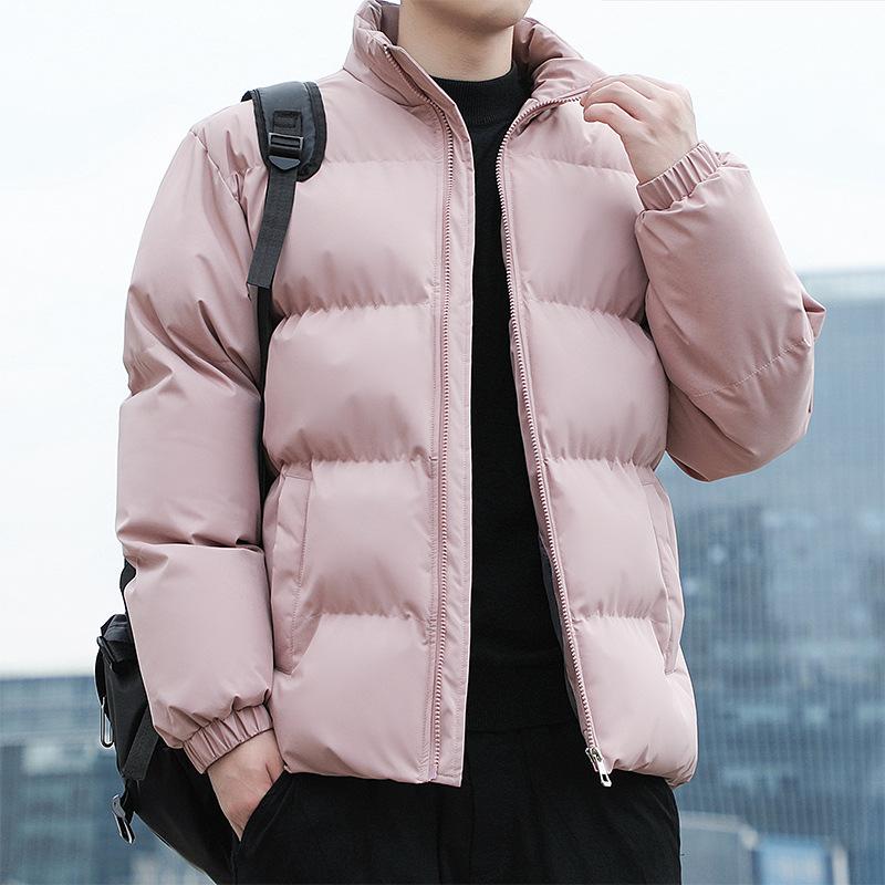 Men S Solid Thick Padded Jacket Casual Street Style Winter Coat