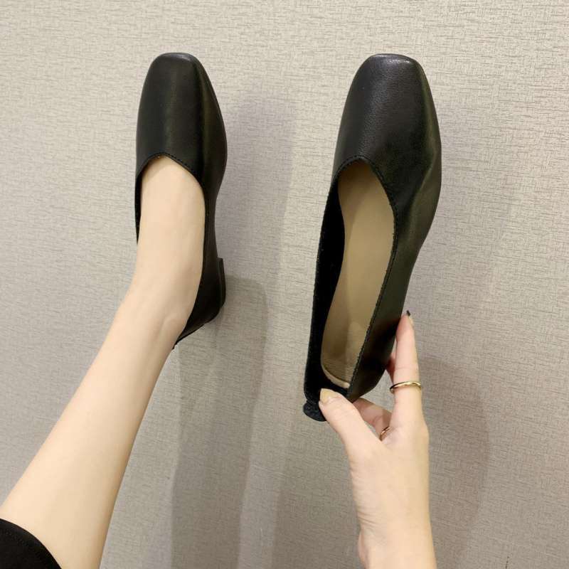 Женские неглубокие туфли на плоской подошве, универсальные из мягкой кожи с мягкой подошвой, супермягкие туфли Doudou, новая модель 2025 года, ленивые туфли бабушки