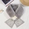 New Bear Scarf Women's Korean Style Winter Warm Wool Imitation Rabbit Hair Solid Color Versatile Plush Scarf