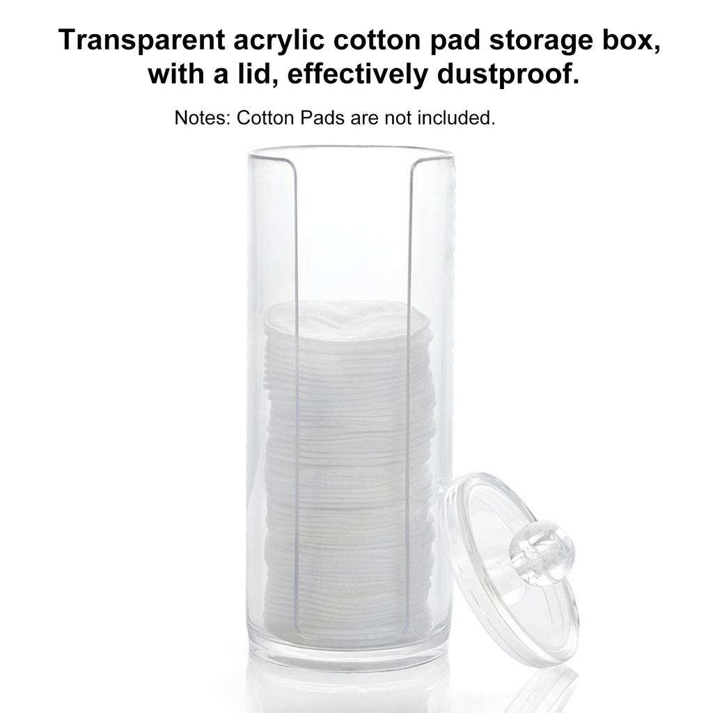 Акриловый держатель-диспенсер для ватных дисков для макияжа, круглые баночки для хранения косметики с крышками, держатель для ватных палочек и ватных дисков