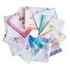 6 шт./уп. 30x30 см Хлопковые женские носовые платки Кружевной цветочный носовой платок Цветочный ассорти Ткань Женский шарф Карманный носовой платок
