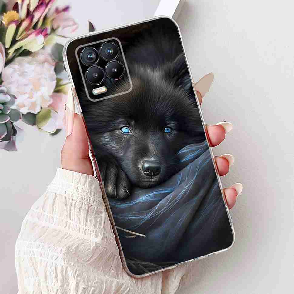 For Realme 8 4G RMX3085 Case Fashion Painted Flowers Soft Silicone TPU Cover For Oppo Realme8 realme 8 6.4" Phone Shell Bumper