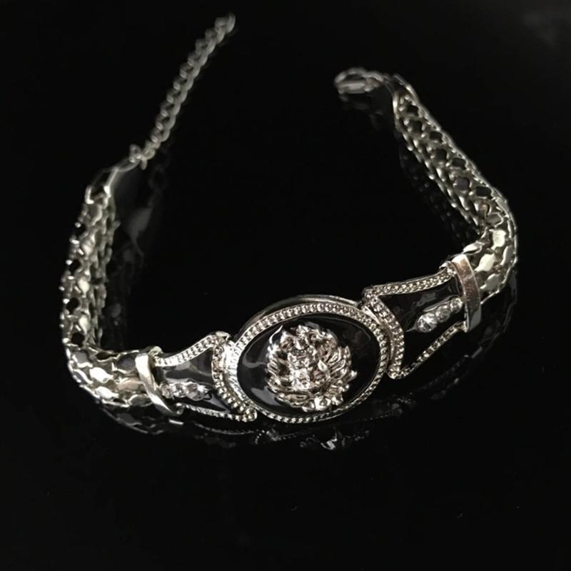 Женская мода ювелирные изделия картина маслом голова льва браслет из сплава бриллиантовый браслет