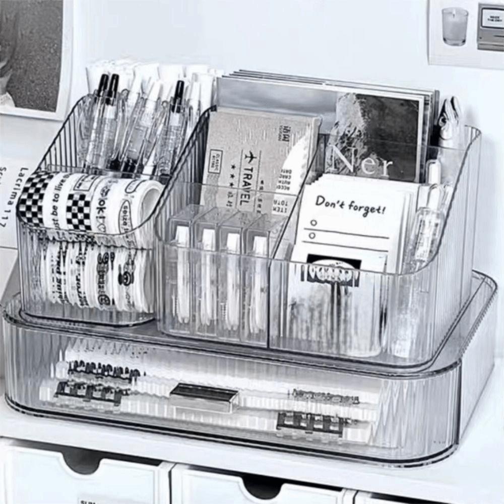 Transparent Pen Container Acrylic Cosmetics Organizer Box Creative Makeup Brushes Holder