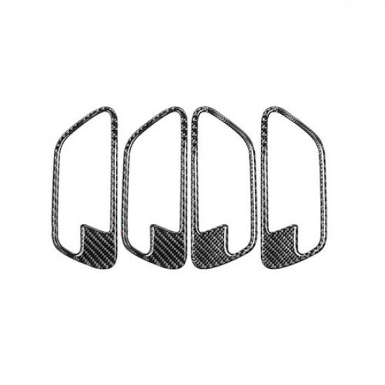 4pcs Carbon Fiber Inner Door Handle Bowl Stickers For BMW 3 Series F30 F34 3GT