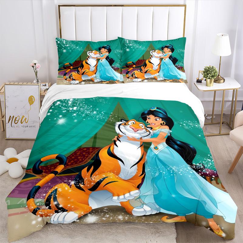 Princess Jasmine Rajah'S Adventure Print 3Pcs Bedding Setduvet Cover With 2 Bedropillowcase Home Birthday Gift
