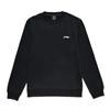 Li Ning Logo Embroidered Sports Knit Crewneck Sweatshirt Men Sweatshirt Black AWDR603-1