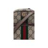 Gucci Ophidia Винтажный Логотип Полоска Ткань Web и Кожа Сумка-Мессенджер для Камеры Мини Унисекс сумки 671682-96IWT-8745