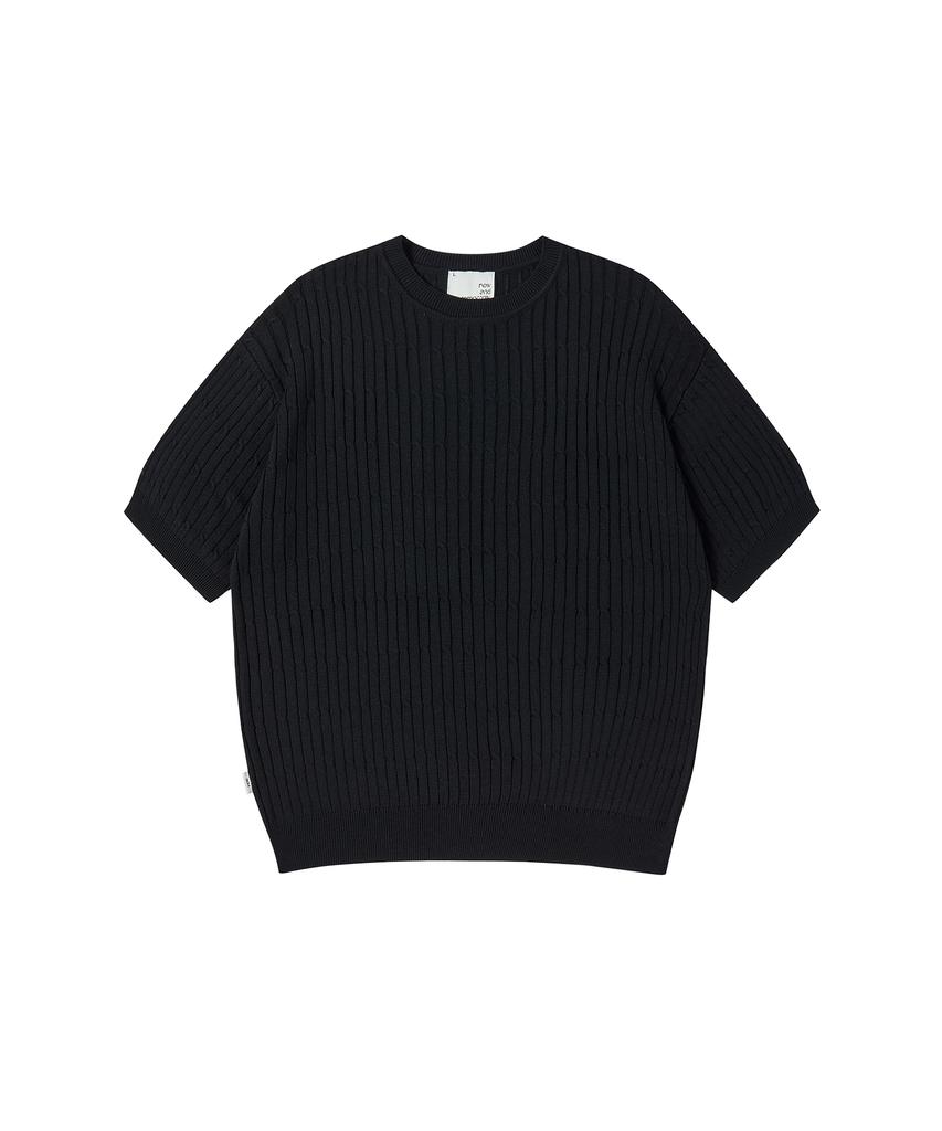 NOWANDTOMORROW Essential Half Knit [Black]