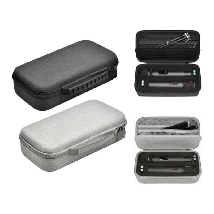 Жесткий кейс для 2 беспроводных микрофонов с формованными отделениями, сетчатым карманом и портативной боковой ручкой