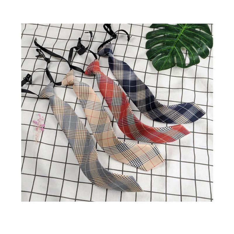 Small Tie Male and Female Students College Style Lazy Plaid Harajuku Trend Japanese JK Uniform