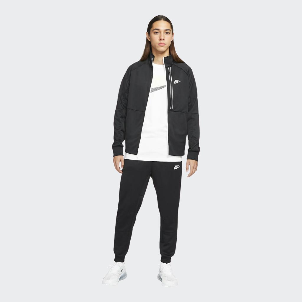 Nike Сплошная цветная повседневная куртка с вышитым логотипом и воротником-стойкой, мужская верхняя одежда, черная DA0004-010
