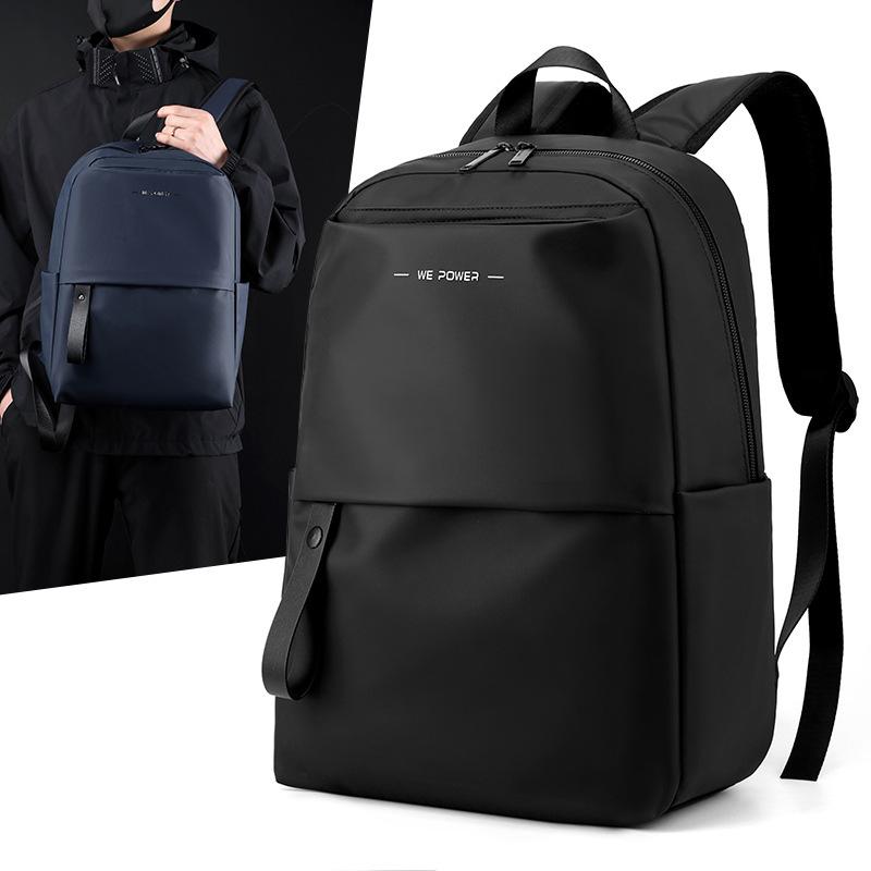 Men's Modern Nylon Backpack Water Resistant Material Laptop Compartment for Business Commute and College Campus