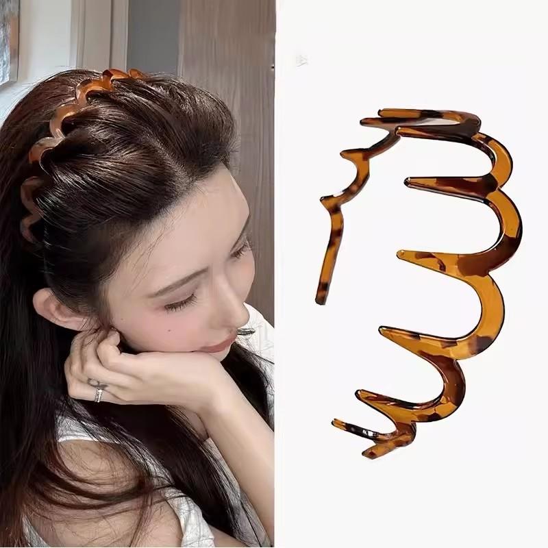 Fix Bangs Broken Hair Teethed Non-slip Amber Hair Bands For Women Girls Sweet Hair Ornament Headband Fashion Hair Accessories