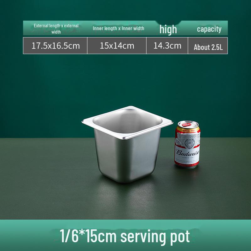 Квадратная сервировочная миска из нержавеющей стали с крышкой для фаст-фуда, молочного чая, приправ или горячих блюд