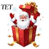 Holiday Glass Decals Santa Gift Box Sticker, Christmas Static Window Decal, Removable Waterproof Clings PVC Decal for Doors Windows, Home Decor Claus