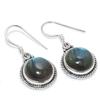 Natural Labradorite Gemstone 925 Solid Sterling Silver Gift Earring 1.25" l7Z11
