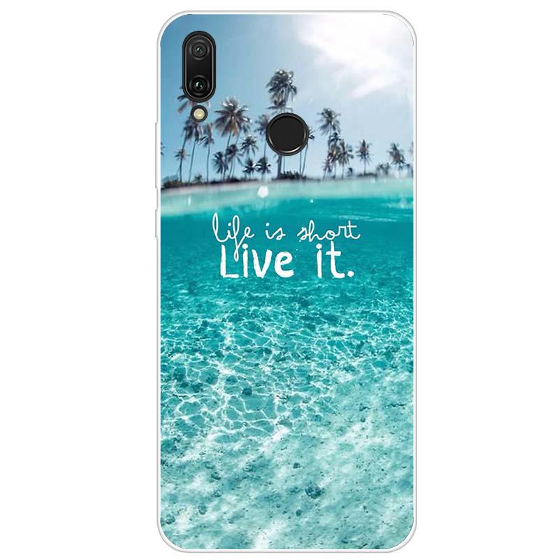 Милый мягкий бампер с рисунком для Huawei Y6 Y7 Y9 Y5 2019, тонкий прозрачный силиконовый чехол для телефона Huawei Y 9 7 6 5, чехол