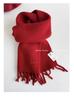 Korea selection 111 pure fringed scarf women's autumn and winter high-density solid color thickened warm versatile plush scarf