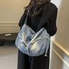 Denim Tote Bag Women's Large Capacity Shoulder Pillow Bag Crossbody Bag