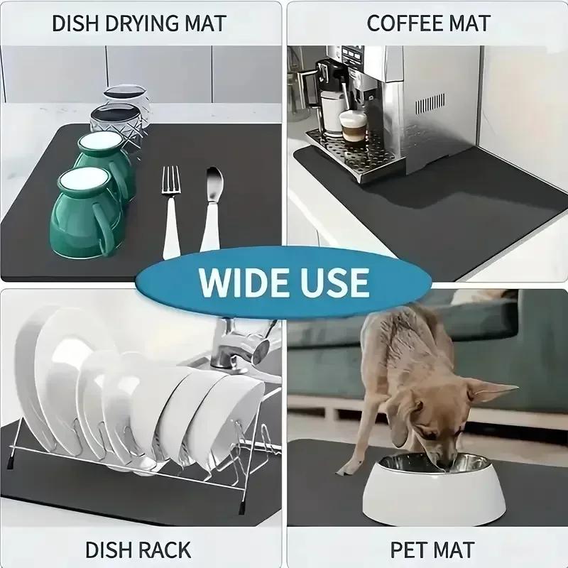 Extremely Simple Style Flower Kitchen Diatomaceous Mud Drainage Pad Absorbent Pad Bar Counter Coffee Machine Pad Placemat