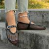 Mesh Flat Sandals Women's New Summer Outwear Exquisite Mary Jane Soft-soled Breathable Fishnet Shoes