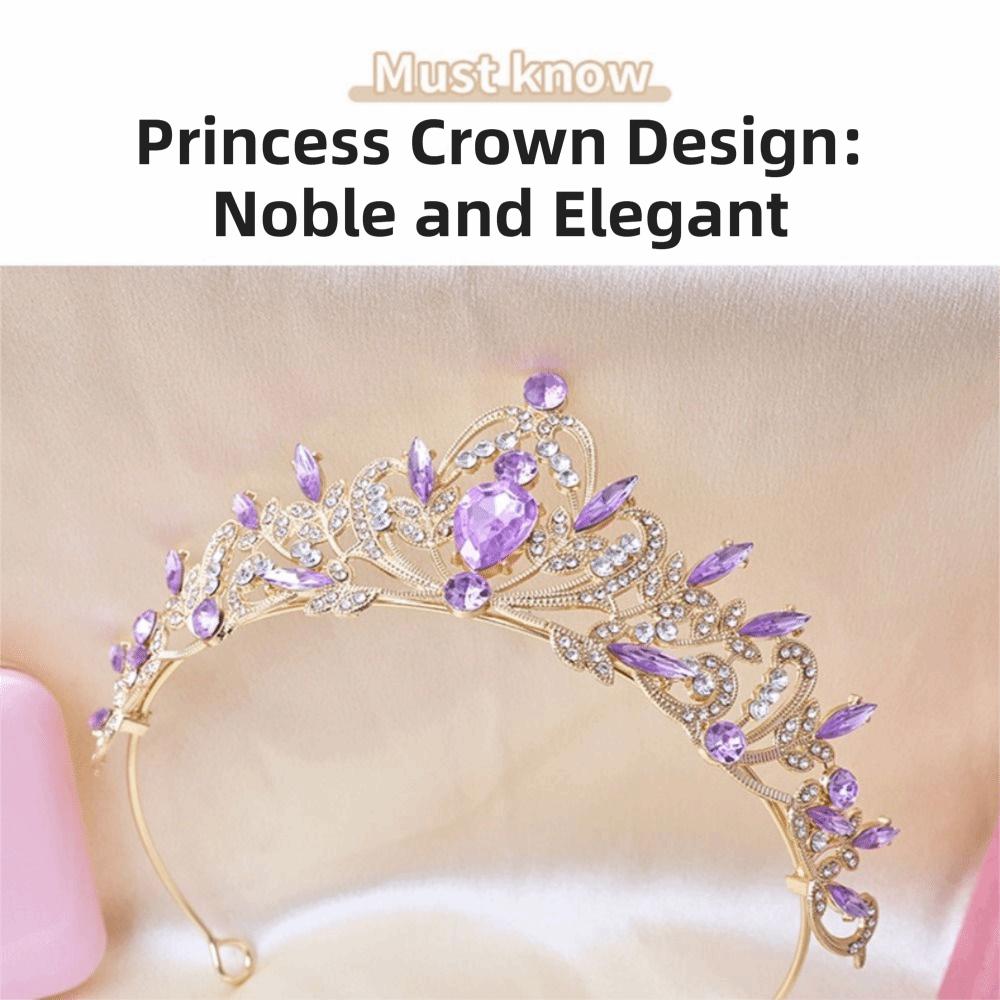 Crystal Queen Princess Crown Rhinestone Diadem Headwear Bride Tiaras  Coming of Age Ceremony