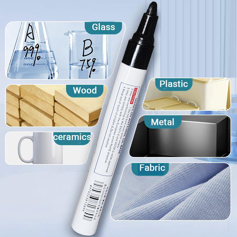 Alcohol Resistant Laboratory Markers,3mm Alcohol/UV Proof Ink,White/Black Ink Permanent Freezer Pens Designed for Industrial Lab