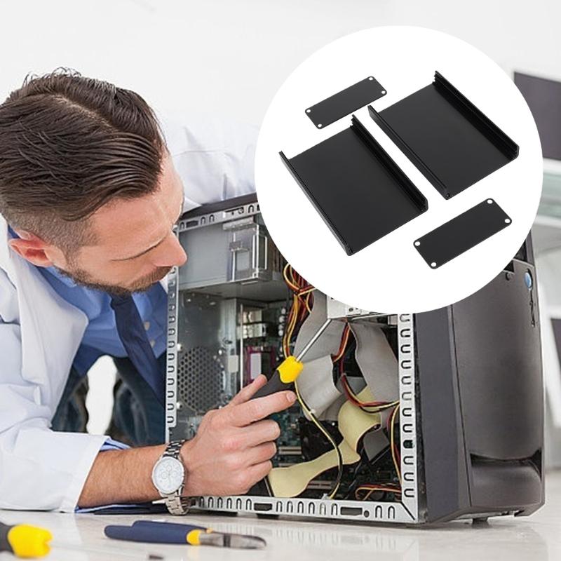 Black Metal Enclosure Box Heat Dissipation Case 80x50x20mm For Wiring Boards And Industrial Automation utilizes Housing