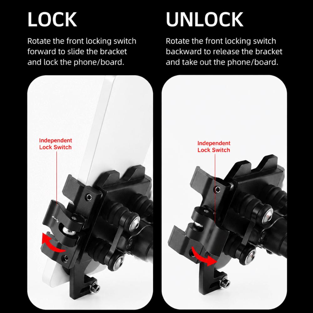 Shock Absorbing Bike Phone Holder 360° Rotation Handlebar Phone Mount Smartphone Support Stand