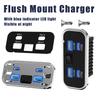 4 Ports Car Charger Socket Panel 12V/24V PD3.0 Type-C Quick Charge & QC3.0 Panel Wall Mount Charger Adapter for Car Bus RV Truck
