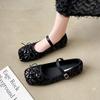 Fashion Women's Buckle Single Shoes Spring New Soft Soled High-quality Casual Shoes Lightweight Designer Sequin Bow Trendy Flat Shoes