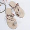 Comfortable Women's Shoes Big Size Sandals Slippers Female Summer Beach Sandals Rhinestone Flat Bottom Popular Slippers