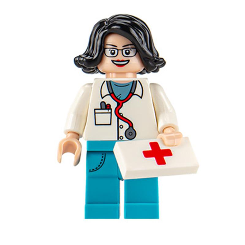 Игрушка Строительный блок Доктор Медсестра Съемная Сшитая Городская Модель Персонажа