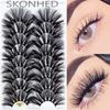Fashion Wispy Fluffy Long Full Volume False Eyelashes Eyelash Extension 25mm Lashes 4D Mink Hair
