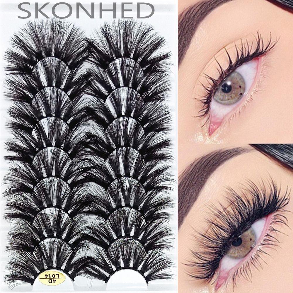 Fashion Wispy Fluffy Long Full Volume False Eyelashes Eyelash Extension 25mm Lashes 4D Mink Hair