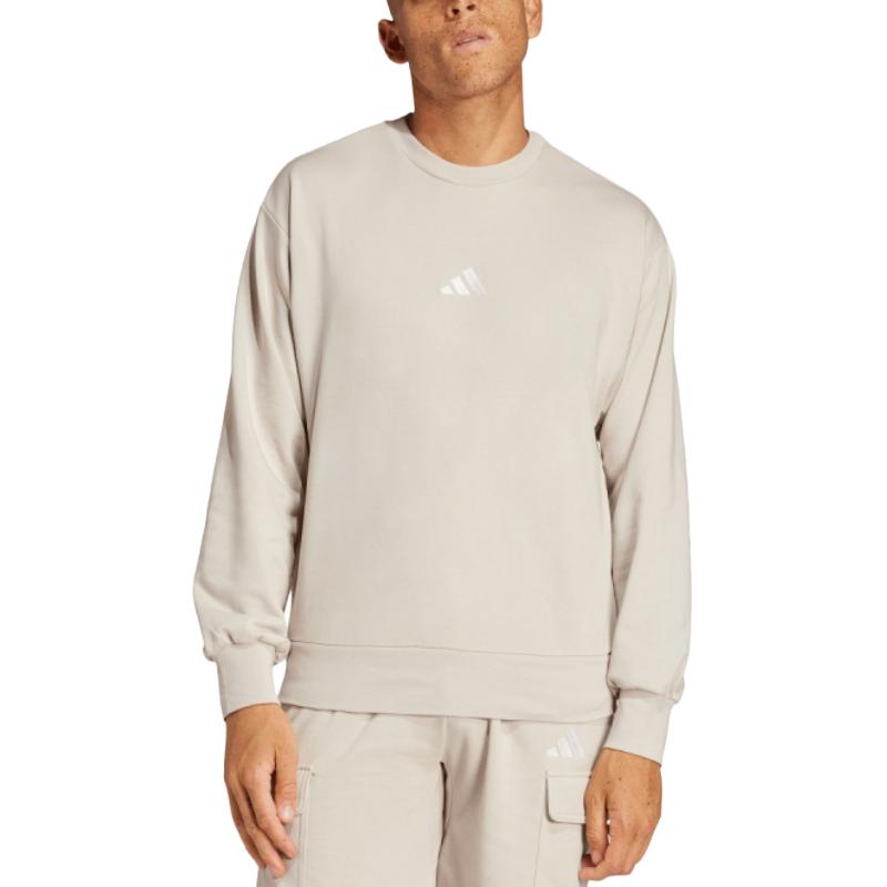adidas Толстовка M Feelcozy, повседневная, с круглым вырезом, с заниженной линией плеч, с длинным рукавом, мужская толстовка, серая IN6087