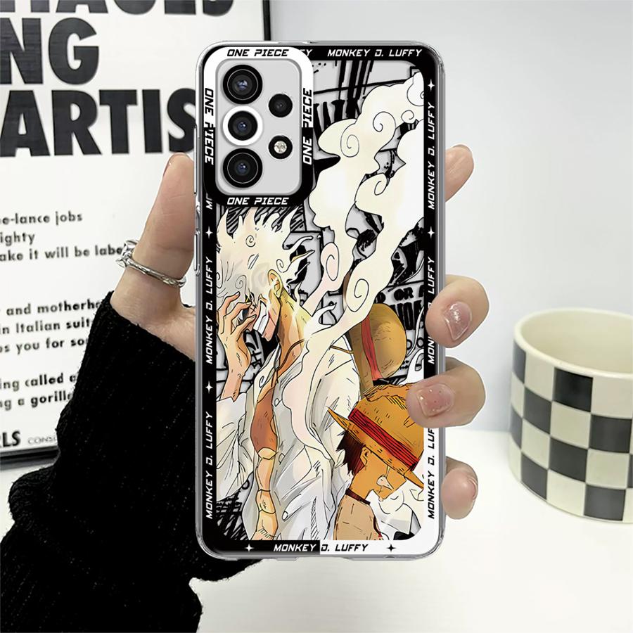Прозрачный чехол-бампер One Piece Крутой Луффи для Samsung Galaxy A32 A50 A21s A12 A72 A31 A52 A51 A16 A17 A71 A52s