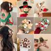 Winter Cherry Fuzzy Bow Hair Claw - Sweet Plush Clip for Girls
