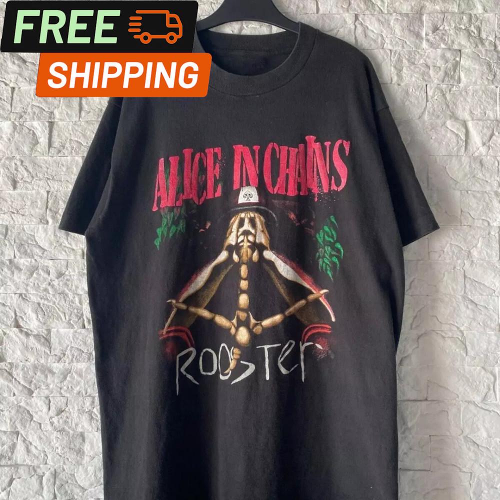 Alice In Chains Vintage 1993 Rooster Black UnisexT-Shirt For Men Women Unisex T-Shirt