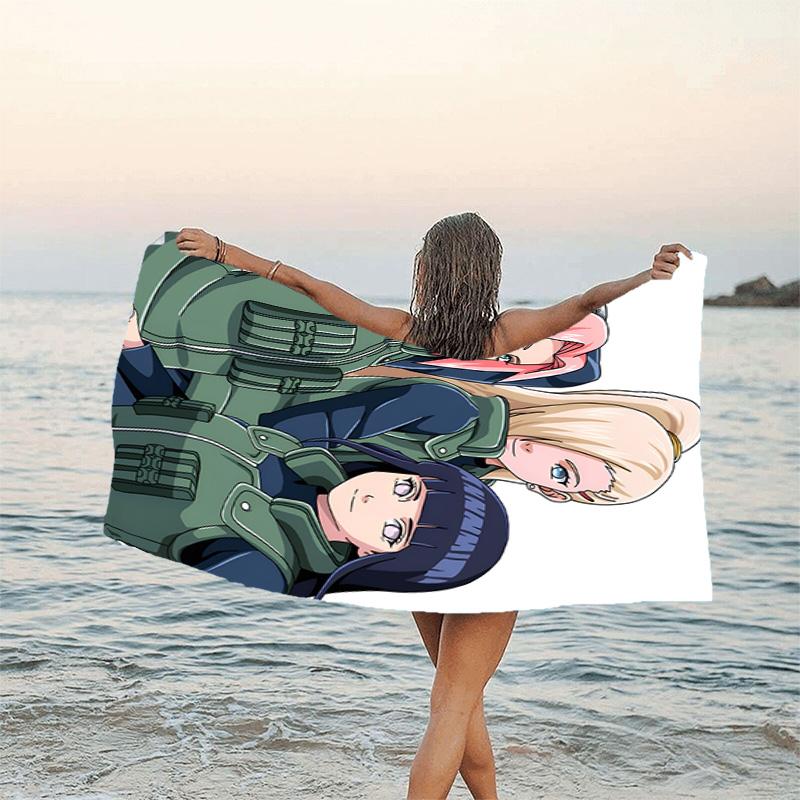 1 шт. Пляжное полотенце NARUTO, Оборудование для пляжа и бассейна на берегу моря, Модный рисунок, Прямоугольное, Необходимые вещи для путешествий