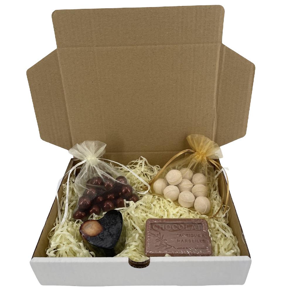 Chocolate Soaps - Chocolate Soap Box - 10 Island Vanilla Bath Pearls - 10 Effervescent Scoops