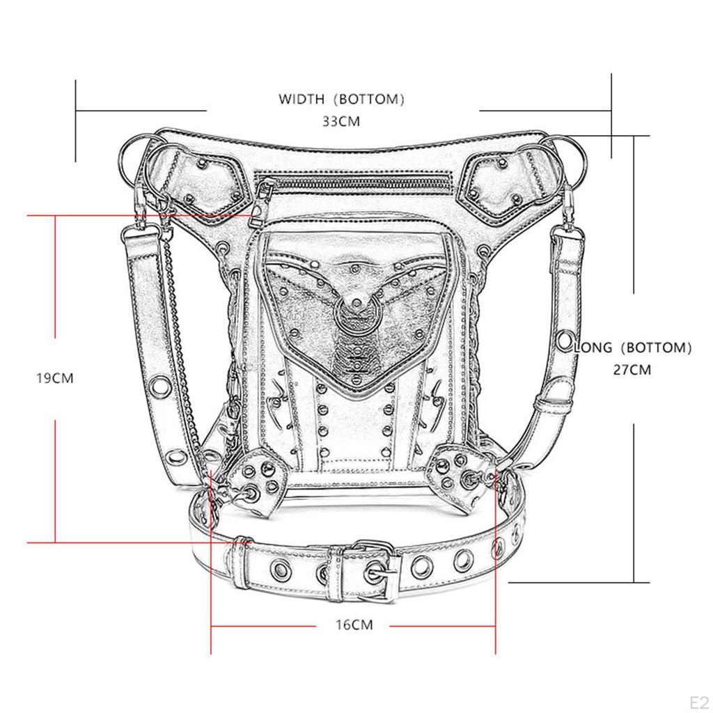 Поясная сумка в стиле стимпанк в готическом стиле, на ногу со съемным ремешком, поясная сумка на бедро, женская поясная сумка из искусственной кожи