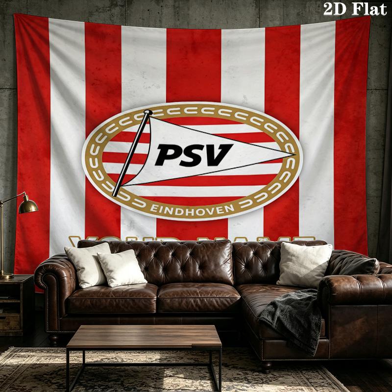 Custom Name PSV Eindhoven Printed Tapestry – Wall Hanging for Bedrooms, Dorms, and Home Decor